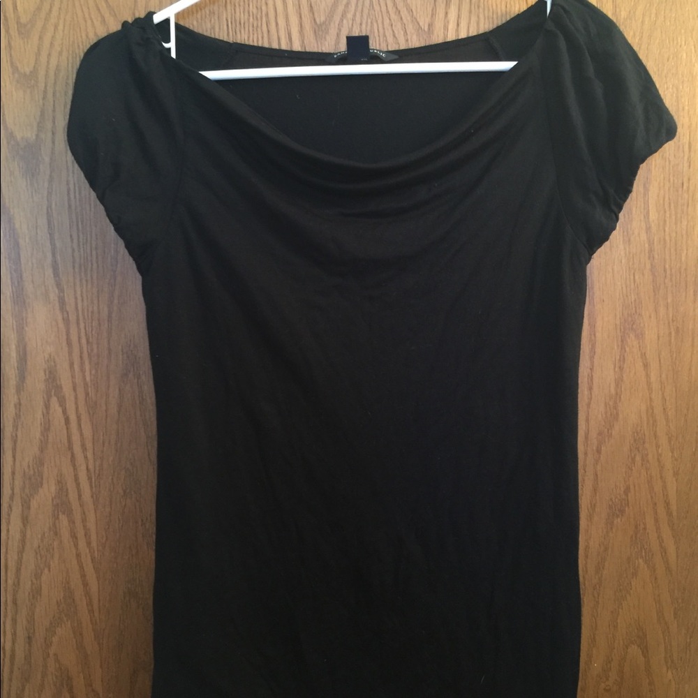 Black blouse with cap sleeves